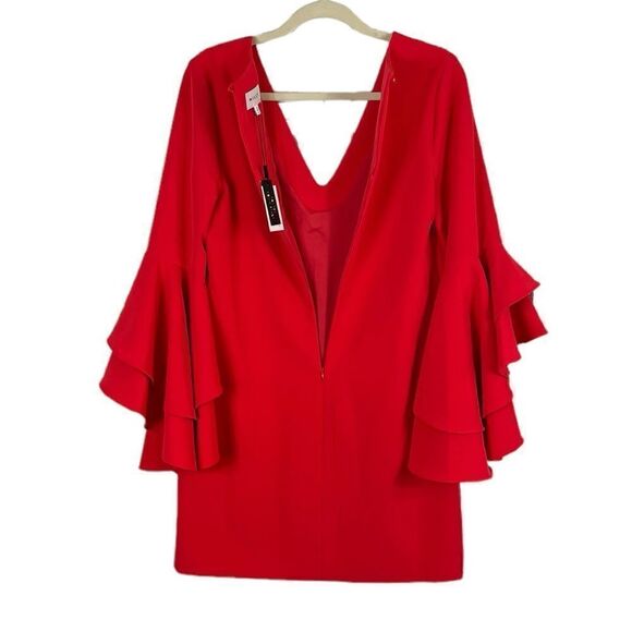 NWT Milly Women’s Double Ruffle Sleeve Nicole Shift Dress, Size 6, NWT - Picture 4 of 11